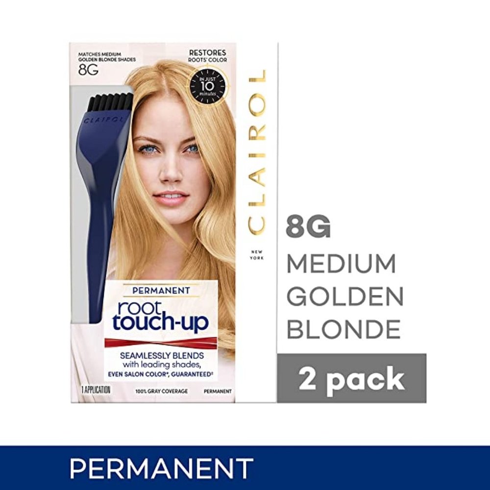 Clairol Root Touch-Up by Nice'n Easy Permanent Hair Dye, 8G Medium Golden Blonde